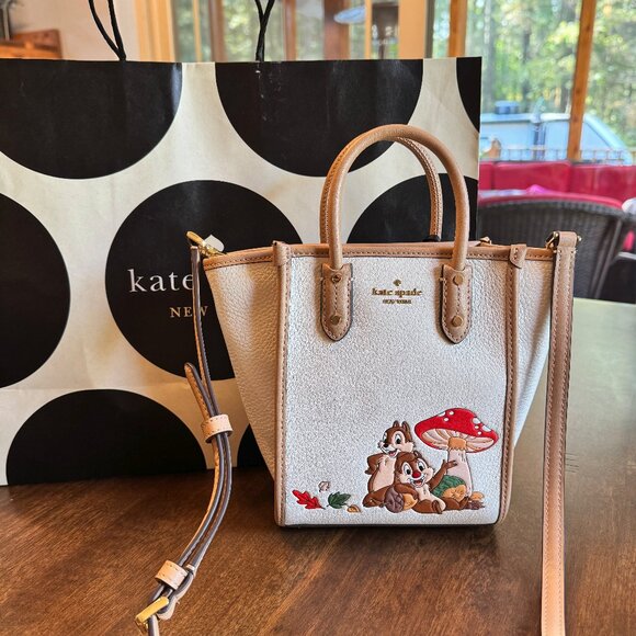Kate Spade x Disney Chip N Dale Ella Mini Tote Crossbody Purse - Limited Edition - Picture 1 of 9